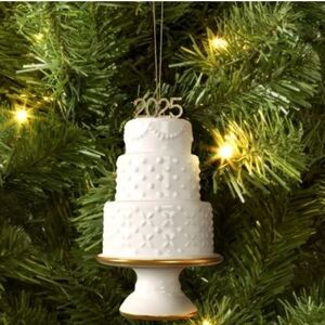 Christmas Ceramic Wedding Cake Ornament - Wondershop 2025